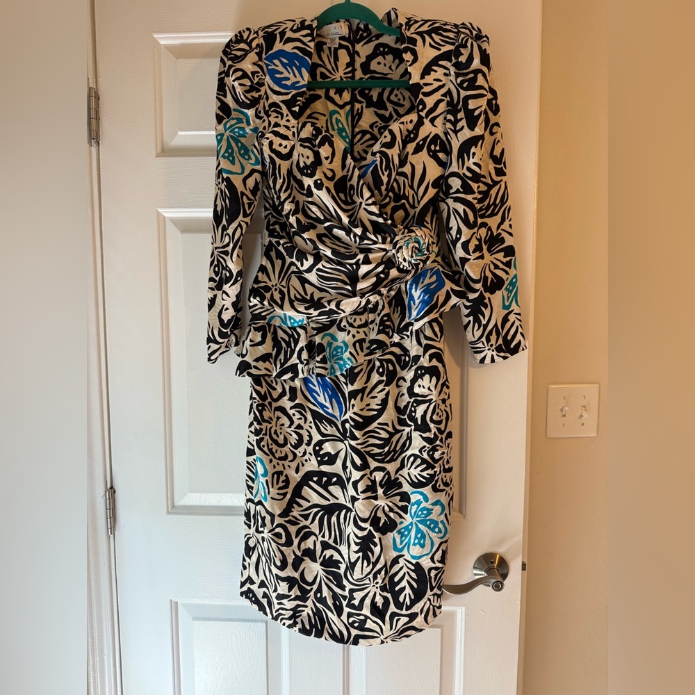 100% Silk Vintage 1980s SILKS by St. Gillian Size 8
